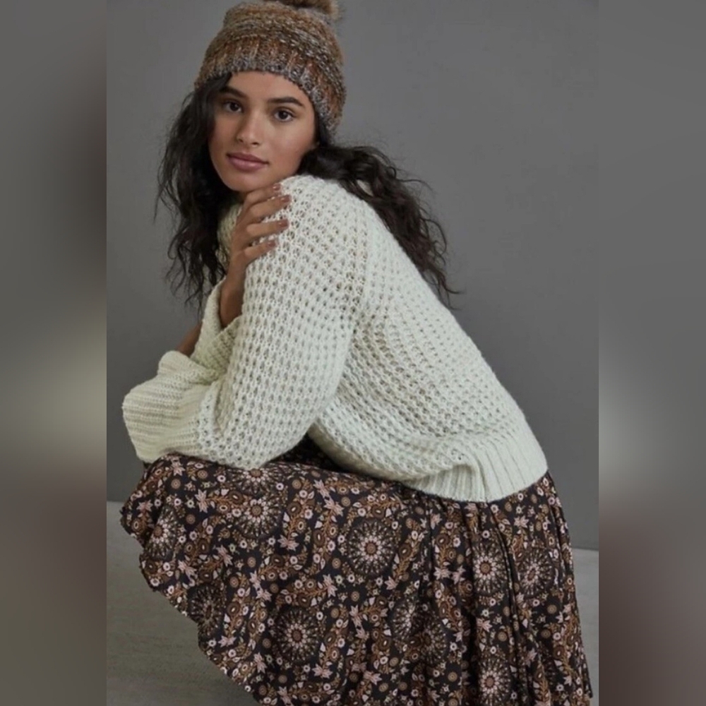 Anthropologie Maeve Dionne Knit Bell Sleeve Sweater